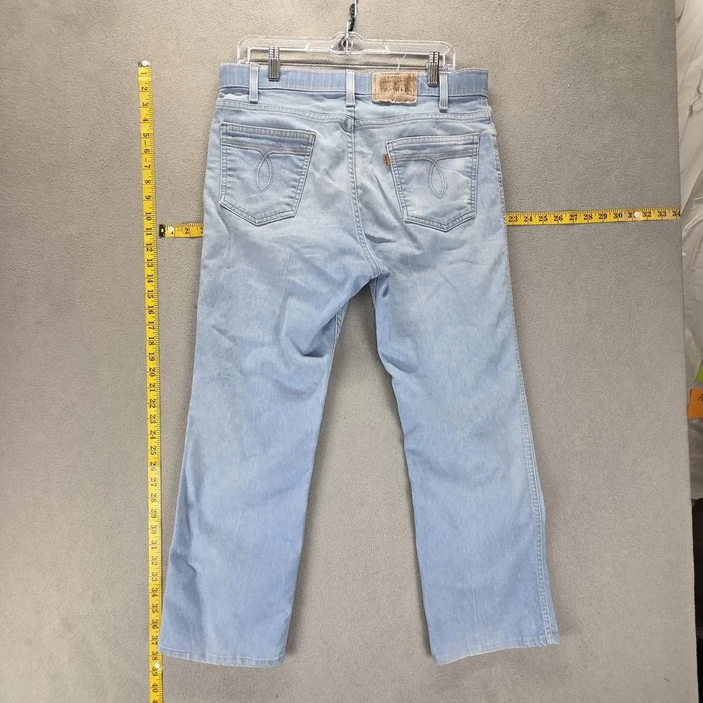 Vintage Levis Action Jeans Mens Blue Made in USA Brown Tab Zip Fly Fits 34x26